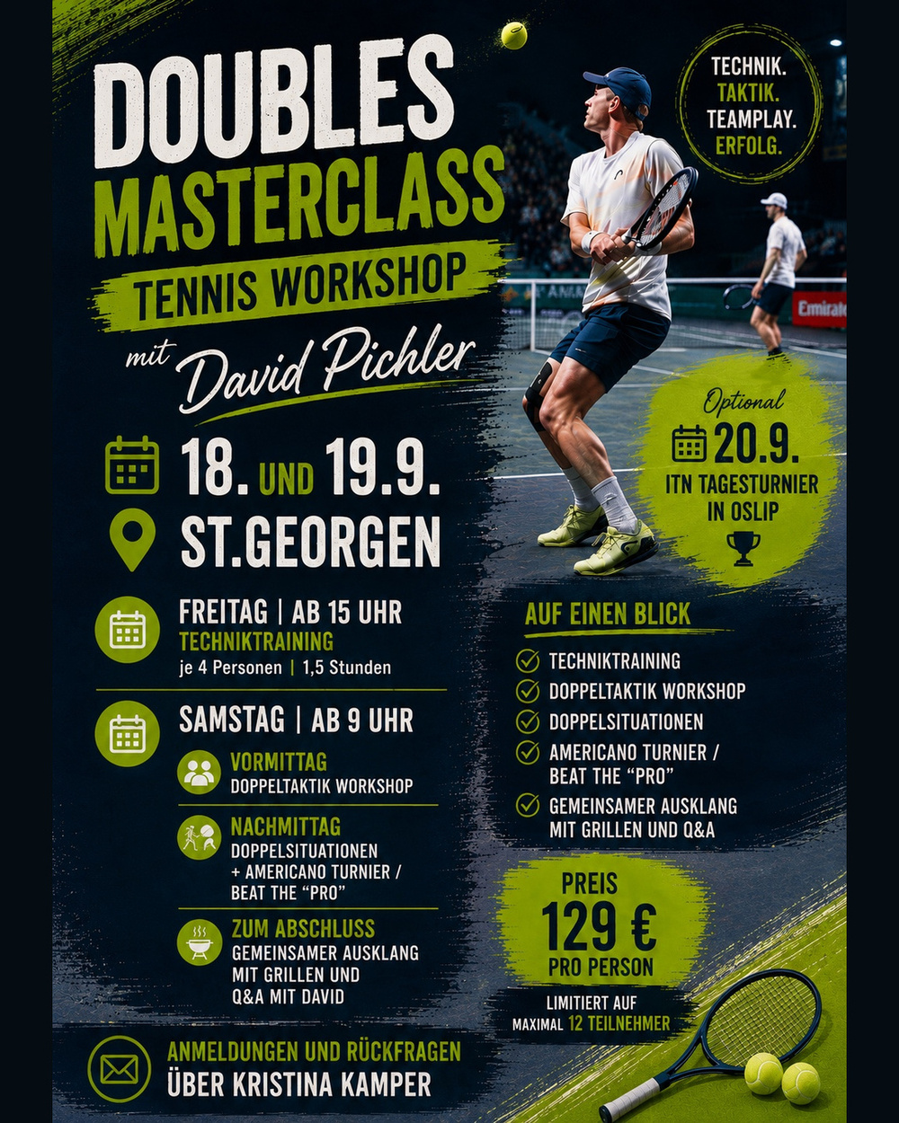 Jetzt anmelden: Doubles Masterclass mit David Pichler